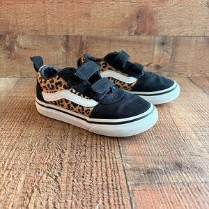 Vans Old Skool Toddler Size 7C Black Suede Cheetah Print Slip On Sneakers